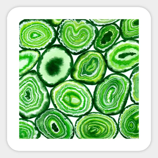 Green agate pattern Sticker by katerinamk